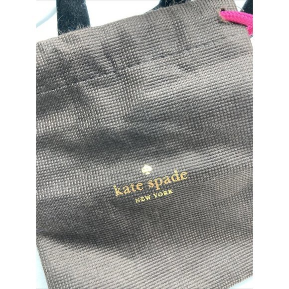 Kate Spade Logo Twist Lock Heart Leather Bracelet Brown Gold gift bag 8" NWOT - Picture 3 of 12